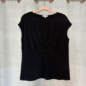 Calvin Klein Black Twist Front Blouse Size Medium